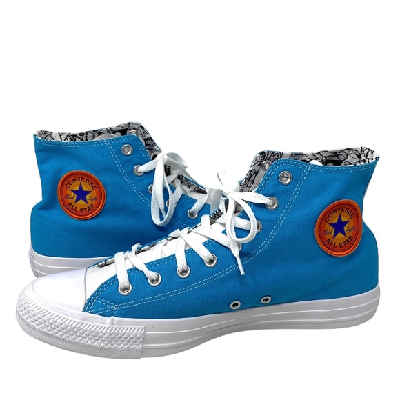 Converse Chuck Taylor High White Blue Canvas Men’s Sneakers Custom 172514C-BLUWT - Picture 3 of 11